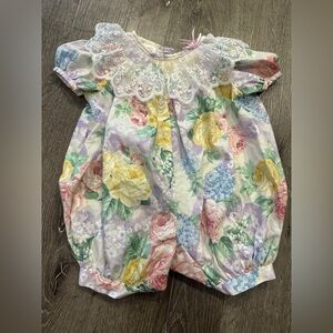 Vintage floral baby romper